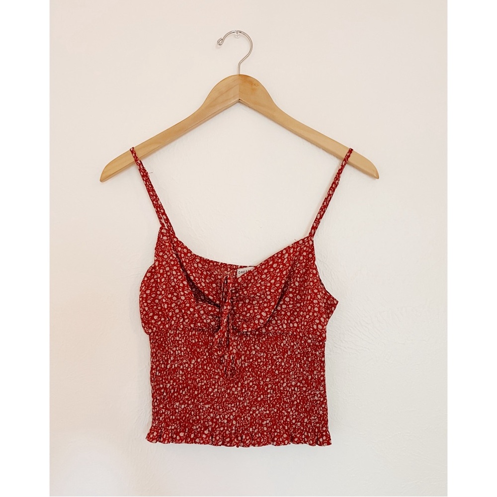 Red floral tank top size S
